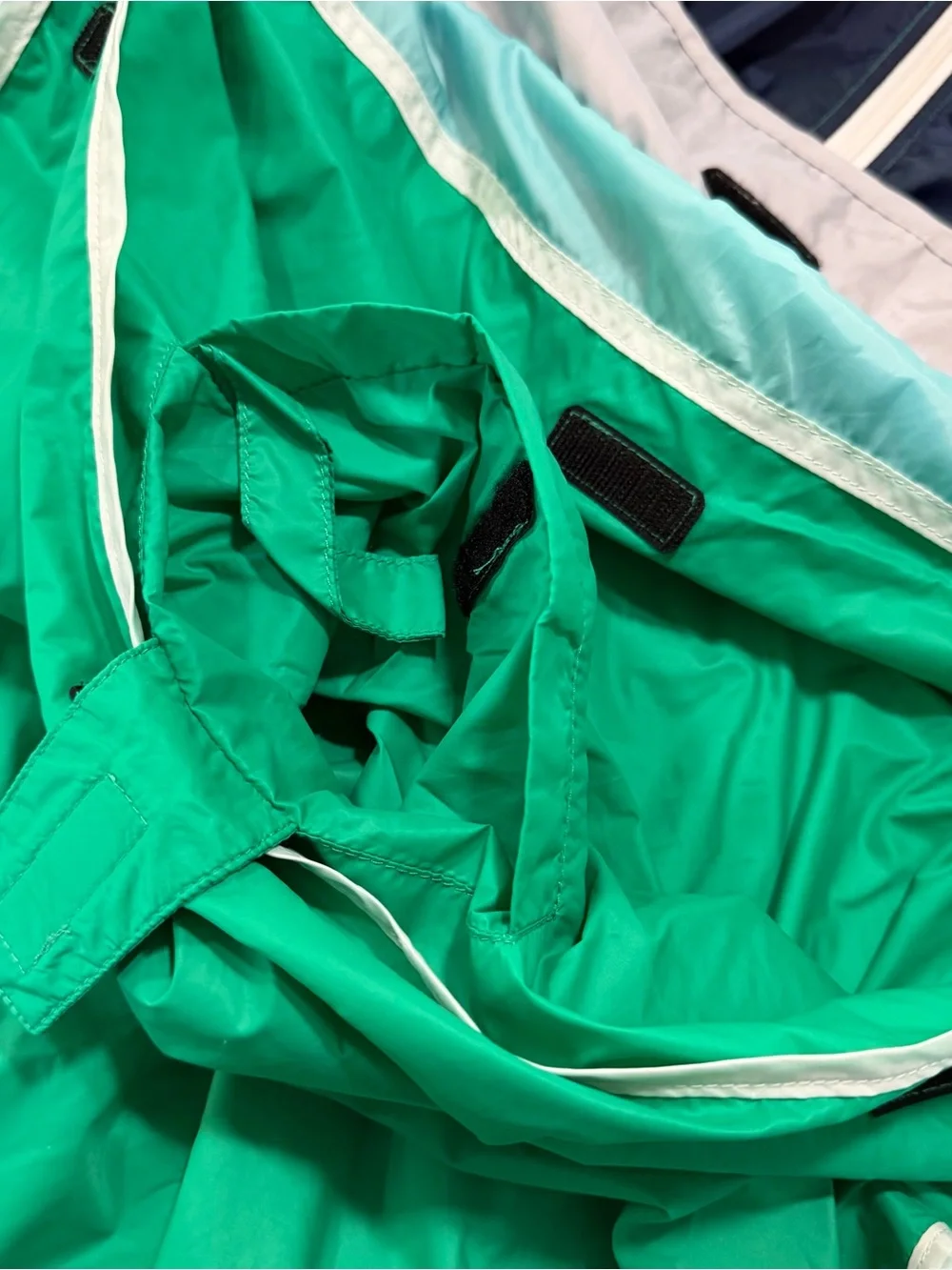 Cotopaxi Teca Windbreaker Packable lightweight Jacket White Green Blue XXL